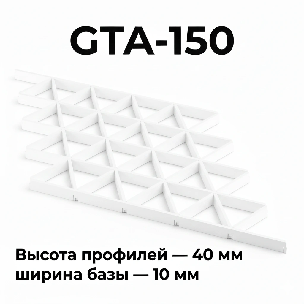 Потолок Треугольное грильято GTA-150 150x150 белый RAL 9003 из алюминия
